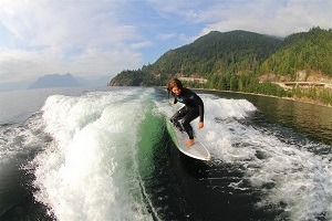 Surfing in September on the Howe Sound