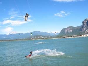 Kiteboarding on the squamish spit