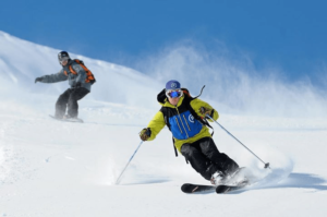 Heli-skiing and sledding